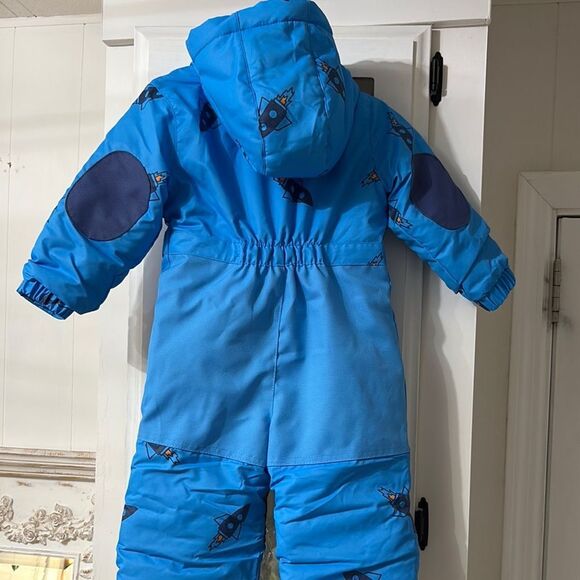 NWT Cat & Jack Vibrant Blue Infant Snowsuit with a Rocket Print - Picture 8 of 12